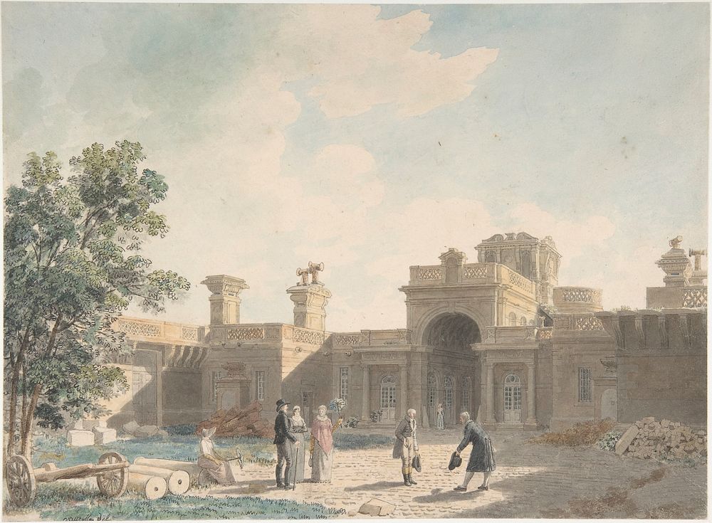 The Entrance Portico of the Château d'Anet, seen from the interior of the courtyard by Jean Lubin Vauzelle