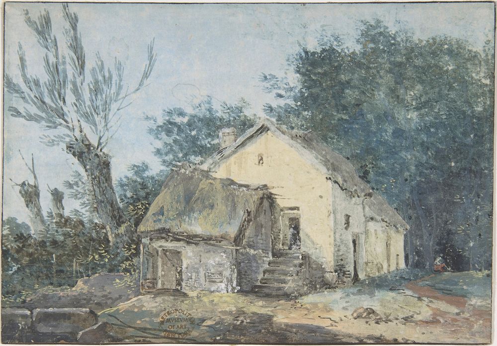 Landscape – Cottage in a Wood, Anonymous, French, 18th century