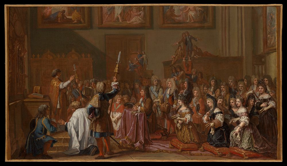 Louis XIV in Notre-Dame de Paris on January 30, 1687 at a Thanksgiving Service after his Recovery from a Grave Illness by…