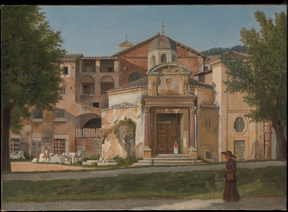 A Section of the Via Sacra, Rome (The Church of Saints Cosmas and Damian) by Christoffer Wilhelm Eckersberg
