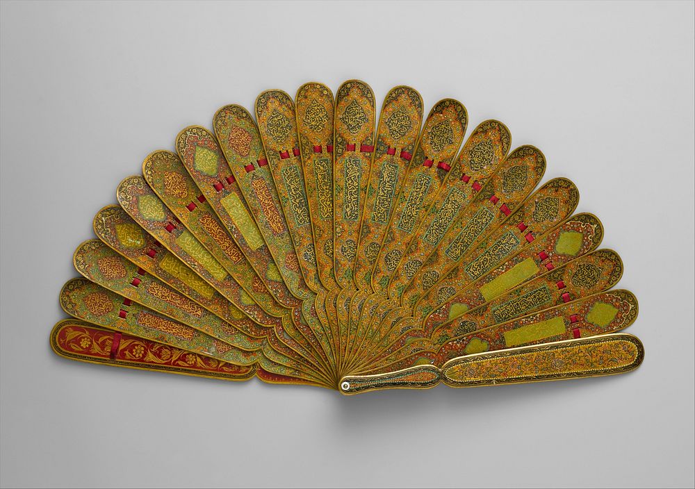 Fan with Poetic Verses, dated 1301 AH/1883–84 CE