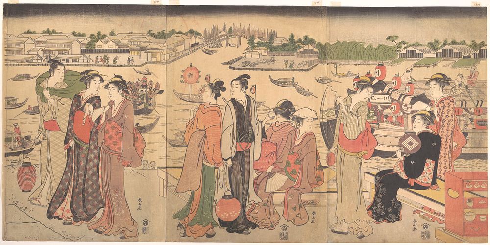 Festival by the Sumida River by Katsukawa Shunzan