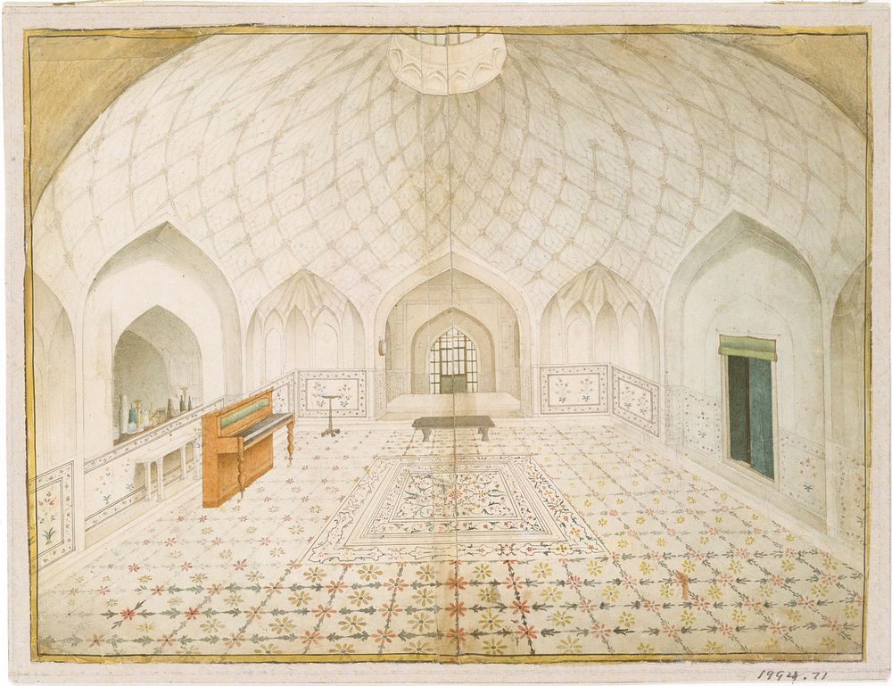 Interior of the Hammam at the Red Fort, Delhi, Furnished According to English Taste, ca. 1830&ndash;40