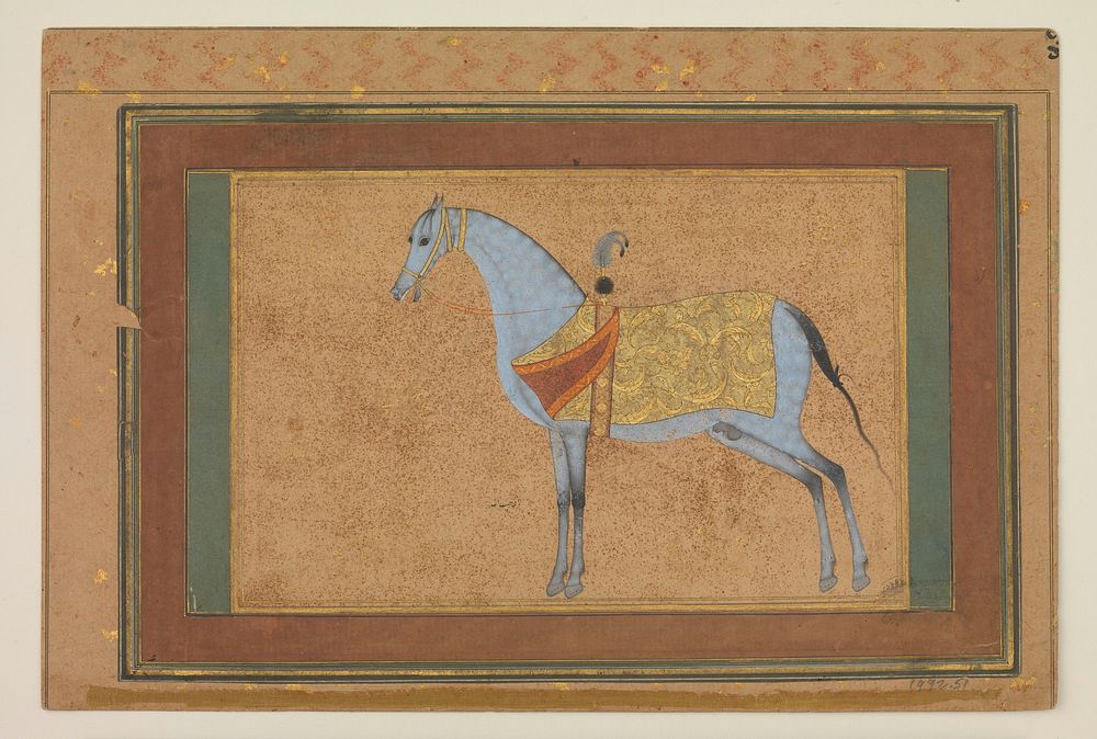 A Stallion, painting by Habiballah of Sava