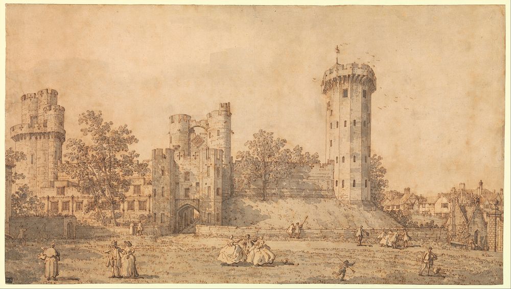 Warwick Castle: The East Front by Canaletto (Giovanni Antonio Canal)