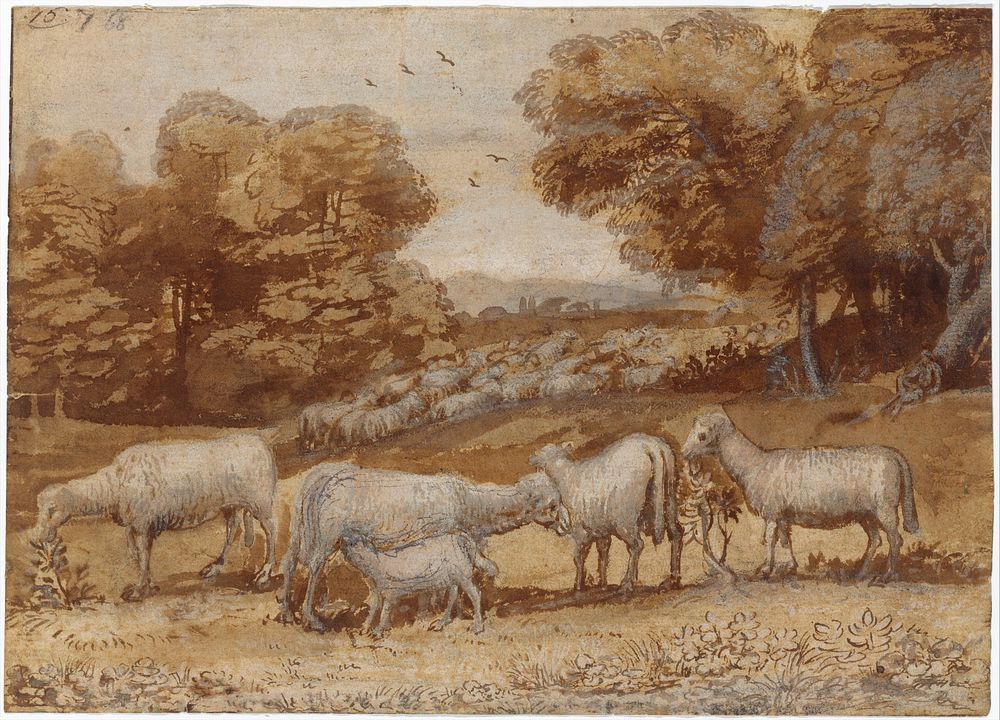 Landscape with Sheep by Claude Lorrain (Claude Gellée)