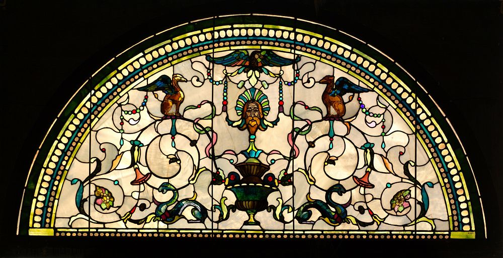 Stained Glass Lunette from the Cornelius Vanderbilt II House, New York