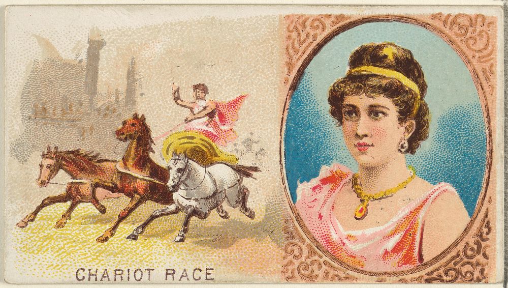 Chariot Race, from the Games and Sports series (N165) for Old Judge Cigarettes issued by Goodwin & Company
