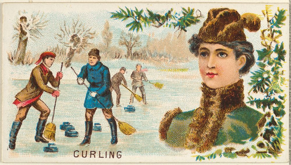 Curling, from the Games and Sports series (N165) for Old Judge Cigarettes issued by Goodwin & Company