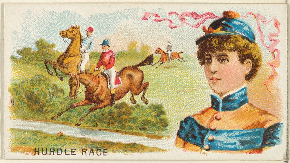 Hurdle Race, from the Games and Sports series (N165) for Old Judge Cigarettes