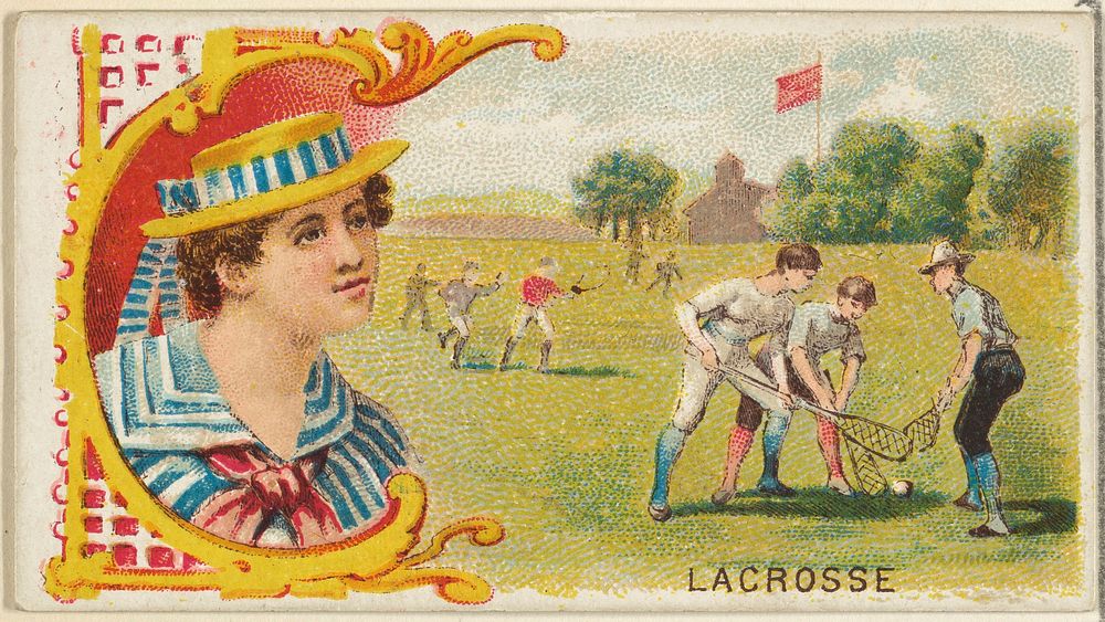 Lacrosse, from the Games and Sports series (N165) for Old Judge Cigarettes issued by Goodwin & Company