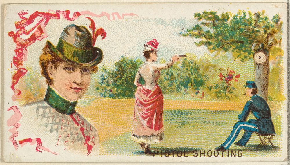 Pistol Shooting, from the Games and Sports series (N165) for Old Judge Cigarettes issued by Goodwin & Company