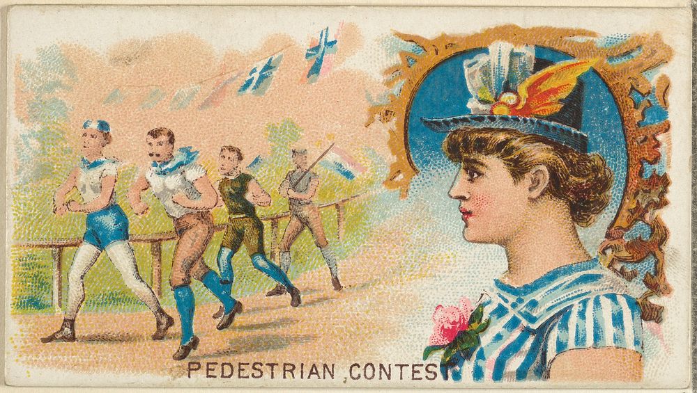 Pedestrian Contest, from the Games and Sports series (N165) for Old Judge Cigarettes issued by Goodwin & Company