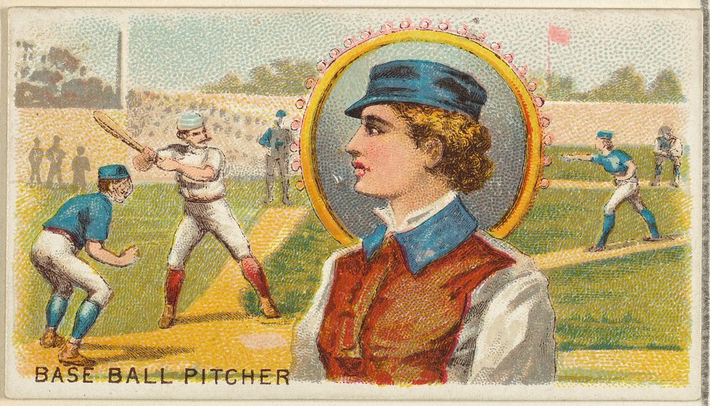 Baseball Pitcher, from the Games and Sports series (N165) for Old Judge Cigarettes