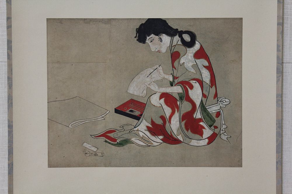 Beauty Writing a Letter (copy of a section of the Hikone Screen), Japan