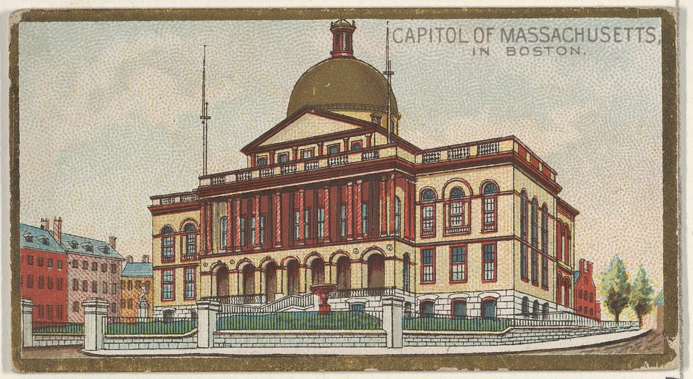 Capitol of Massachusetts in Boston, from the General Government and State Capitol Buildings series (N14) for Allen & Ginter…