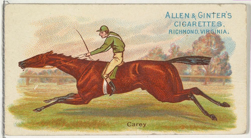 Carey, from The World's Racers series (N32) for Allen & Ginter Cigarettes