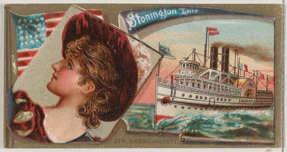 Steamship Narragansett, Stonington Line, from the Ocean and River Steamers series (N83) for Duke brand cigarettes issued by…