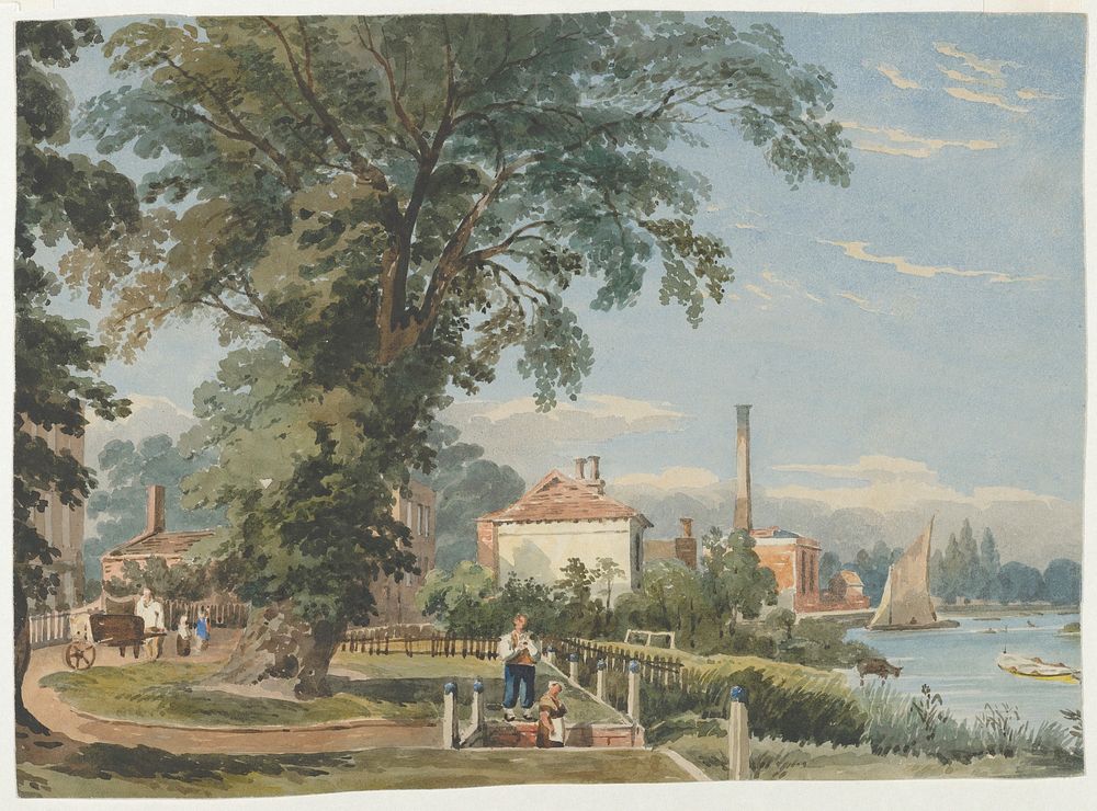 On the Thames at Hammersmith  by John Varley