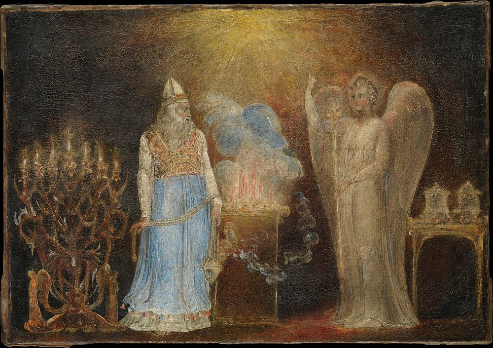The Angel Appearing to Zacharias by William Blake. Original public domain image from The Metropolitan Museum of Art.