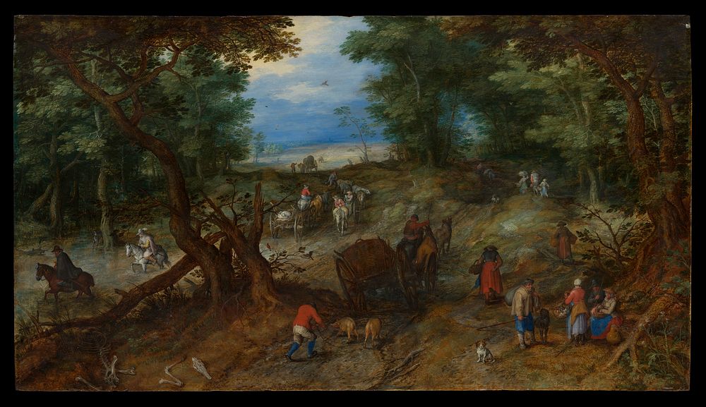 A Woodland Road with Travelers by Jan Brueghel the Elder