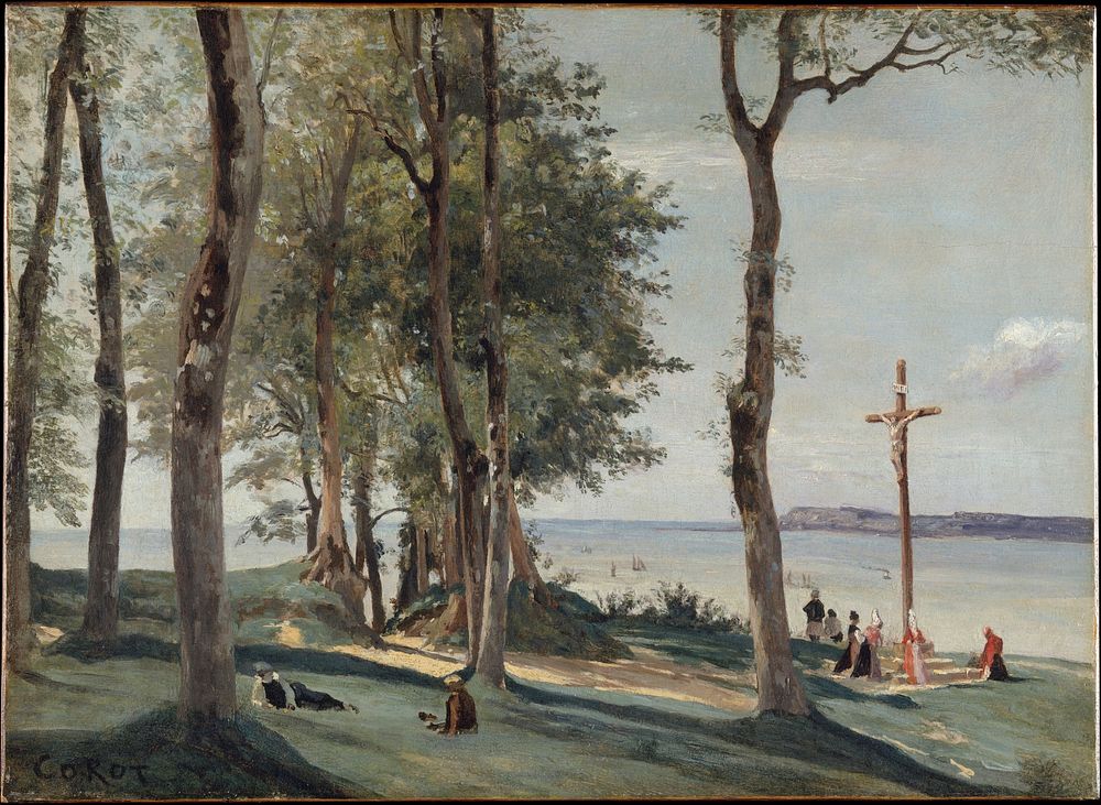 Honfleur: Calvary  by Camille Corot