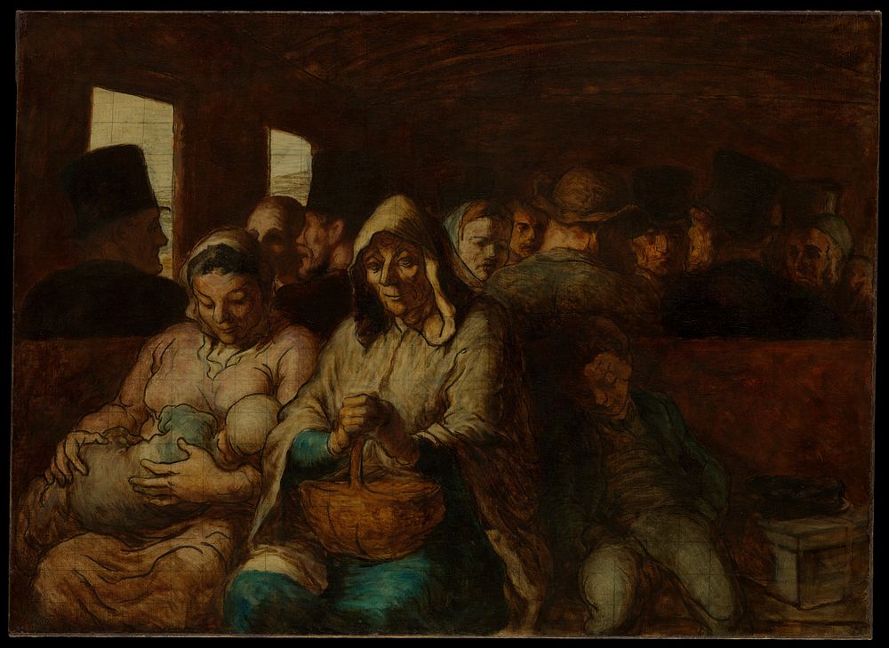The Third-Class Carriage by Honore Victorin Daumier