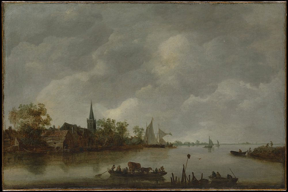 River View with a Village Church, style of Jan van Goyen