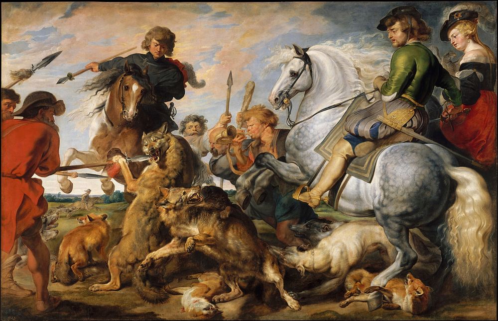 Wolf and Fox Hunt by Peter Paul Rubens