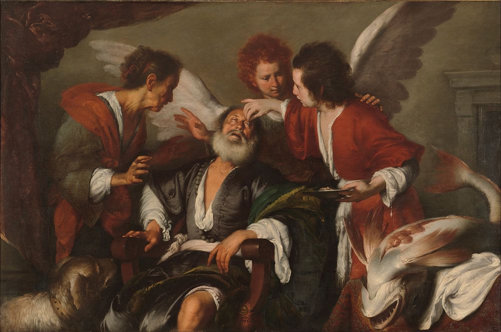 Tobias Curing His Father's Blindness by Bernardo Strozzi