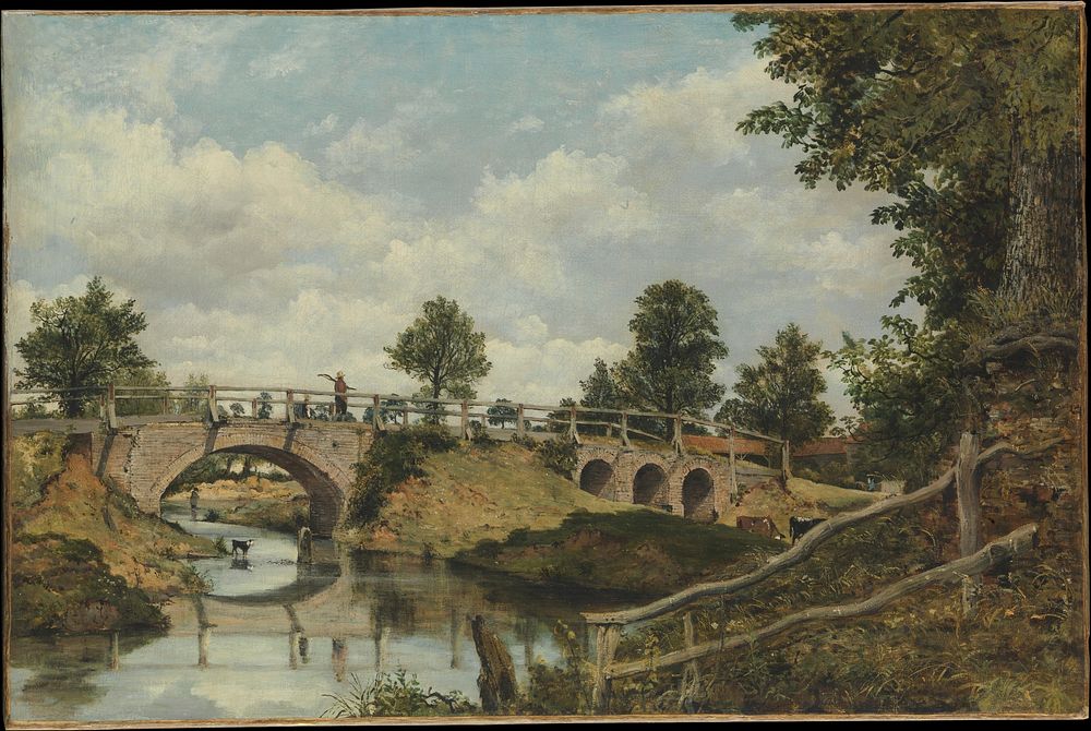 An Old Bridge at Hendon, Middlesex by Frederick Waters Watts