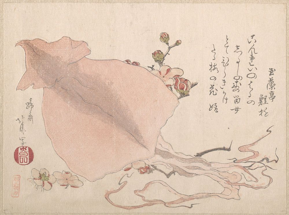 Dried Cuttle-Fish and Plum Blossoms by Teisai Hokuba