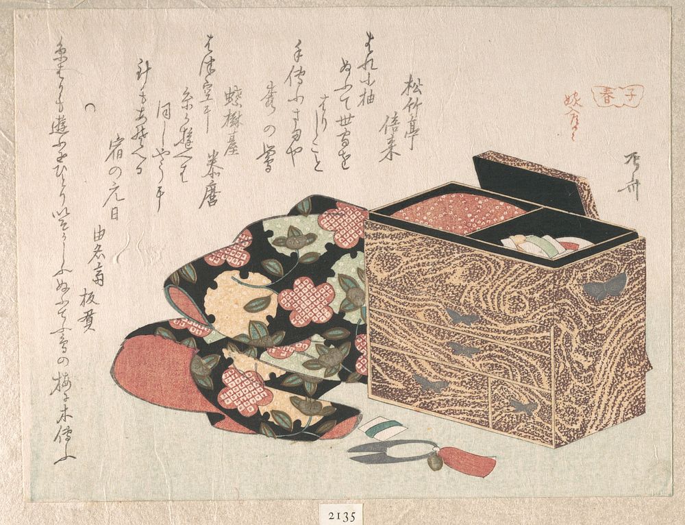 Lady's Work-Box and Bed Clothing by Ryūryūkyo Shinsai