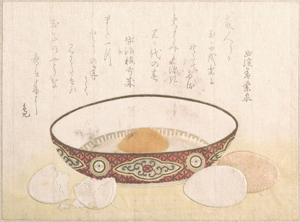 Flat Bowl with Eggs by Unidentified artist