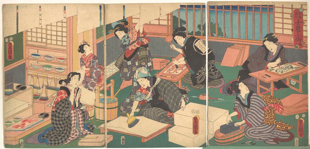 Artisans, from the series An Up-to-Date Parody of the Four Classes" by Utagawa Kunisada