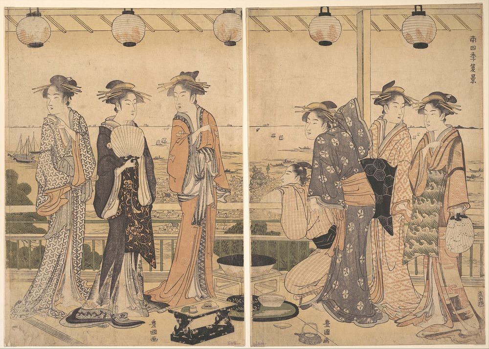 The Four Seasons in Southern Edo: A Summer Scene (Minami shiki;  Natsu [no] kei) by Utagawa Toyokuni