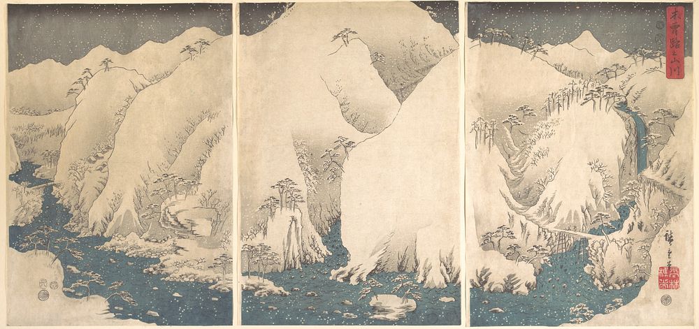 Kiso Gorge in the Snow by Utagawa Hiroshige