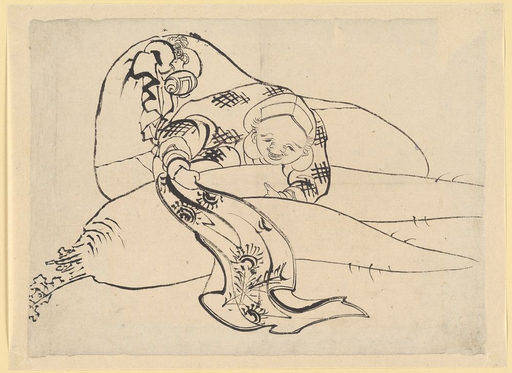 Daikoku (God of Luck) with Radish by Katsushika Hokusai