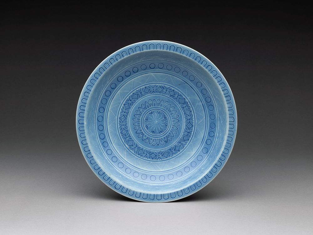 Dish with Bands of Geometricized Patterns, Japan