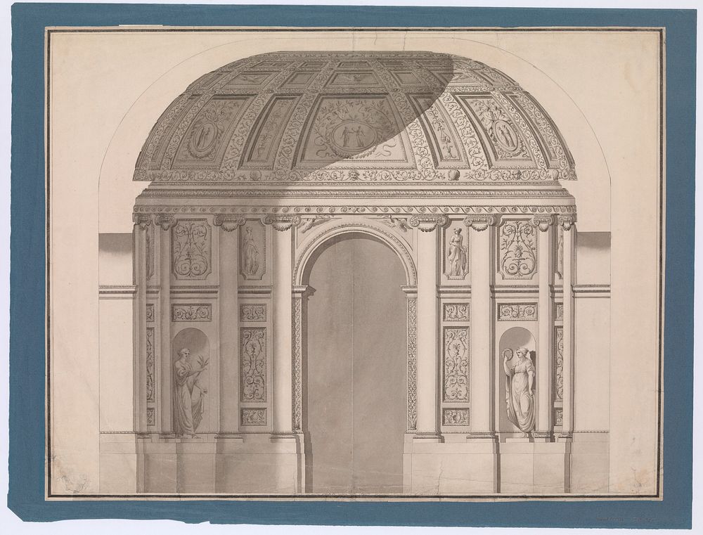 Section of the Sala Pianterreno by Algardi in the Villa Doria Pamphili, Rome by Guiseppe Mannocchi
