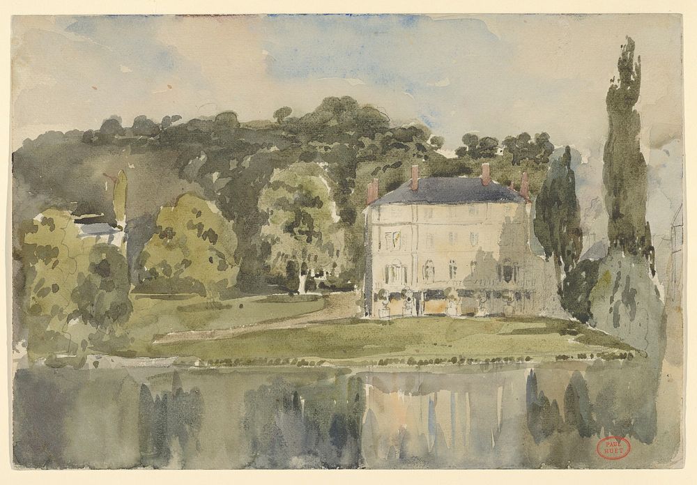 View of the Ch&acirc;teau at Folembray by Paul Huet
