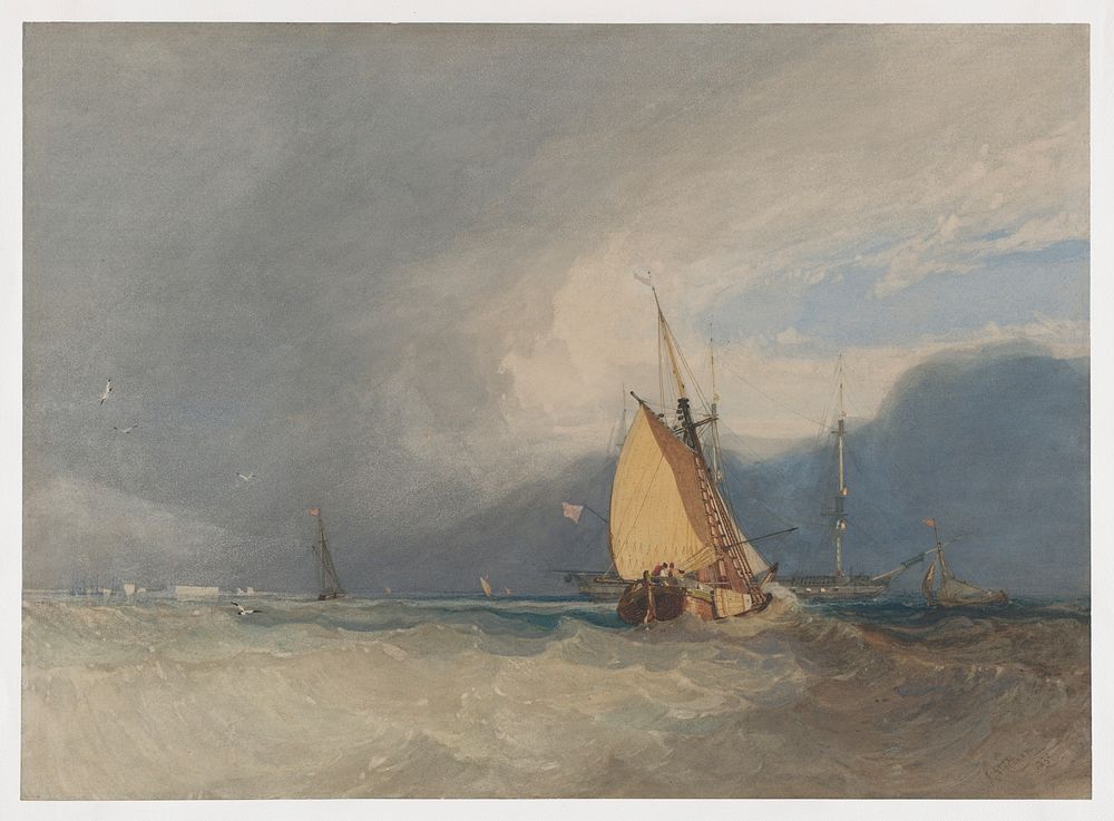 Boats off the Coast, Storm Approaching by John Sell Cotman