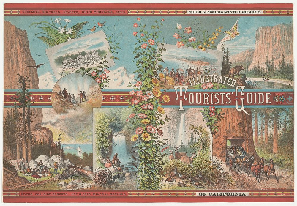 Book cover to an Illustrated Tourist Guide of Noted Summer & Winter Resorts of California by Emmanuel Wyttenbach