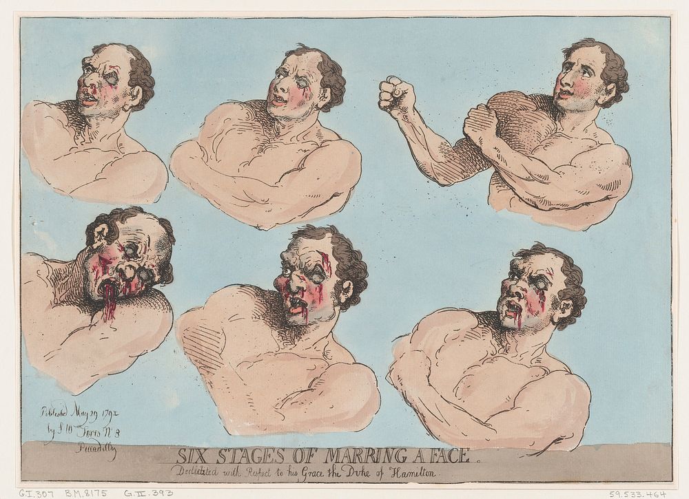 Six Stages of Marring a Face by Thomas Rowlandson