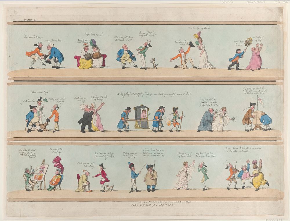 Borders for Rooms, Plate 2 by Thomas Rowlandson