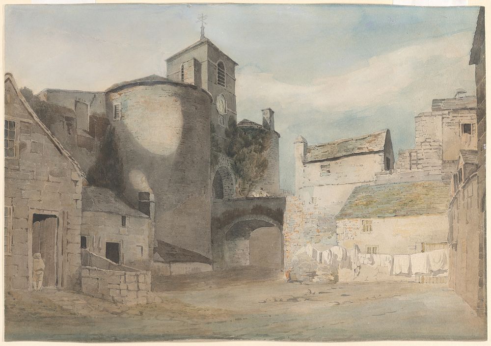 Fortified Entrance to a Welsh Town (East Gate of Caernarvon)  by John Varley