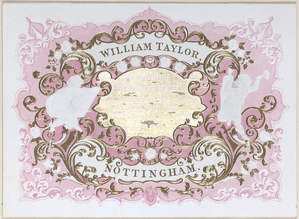 Trade card for William Taylor, engraver, embosser and printer