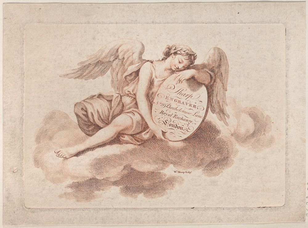 Trade Card for W. Sharp, Engraver