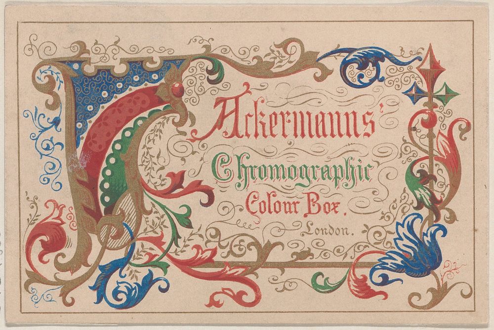 Trade Card for Ackerman's Chromographic Colour Box
