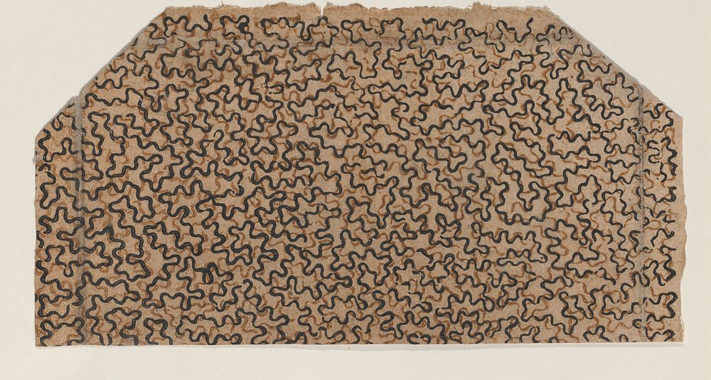 Sheet with overall pattern of squiggly lines by Anonymous